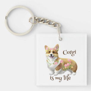 Porte-clés Corgi orange mignon pour une humeur positive