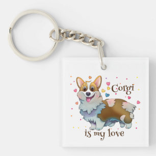 Porte-clés Corgi orange mignon pour une humeur positive