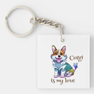 Porte-clés Corgi orange mignon pour une humeur positive
