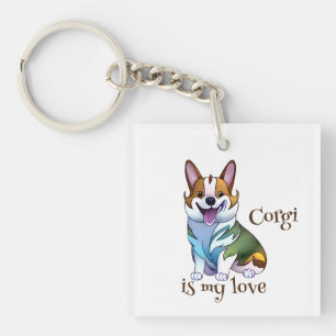 Porte-clés Corgi orange mignon pour une humeur positive