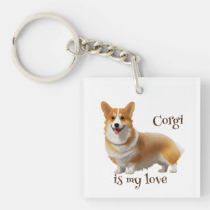 Porte-clés Corgi orange mignon pour une humeur positive