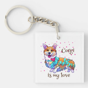 Porte-clés Corgi orange mignon pour une humeur positive