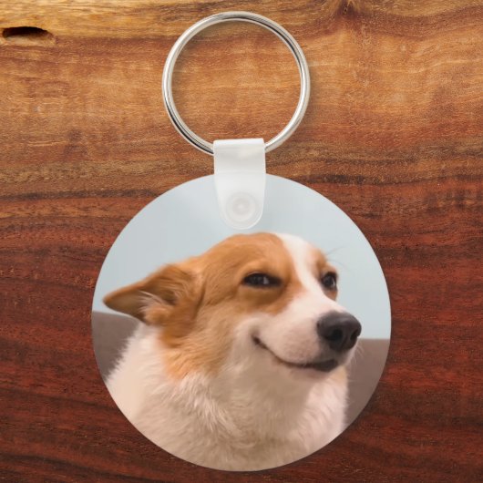 Porte-clés Corgi sourire mème Porte - clé double face (Recto)