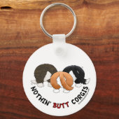 Porte-clés Corgis à boutons (Recto)