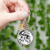 Porte-clés Corps vert de lanterne, noir et blanc (main)