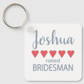 Porte-clés Cortège de mariage et de mariée 5 coeurs Bridesman (Recto)