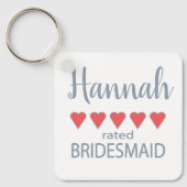 Porte-clés Cortège de mariage et de mariée 5 cœurs demoiselle (Recto)