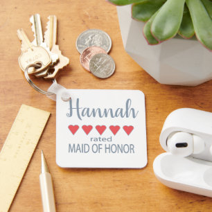 Porte-clés Cortège de mariage et de mariée 5 cœurs demoiselle