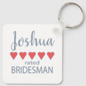 Porte-clés Cortège de mariage et mariage 5 cœurs Bridesman (Dos)