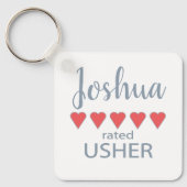 Porte-clés Cortège de mariage & mariée 5 cœurs garçon d'honne (Recto)