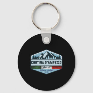 Porte-clés Cortina D Ampezzo Italie Italia Ski Skiing Vintage