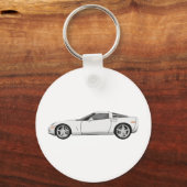 Porte-clés Corvette 2008 : Voiture de sport : Finition blanch (Recto)