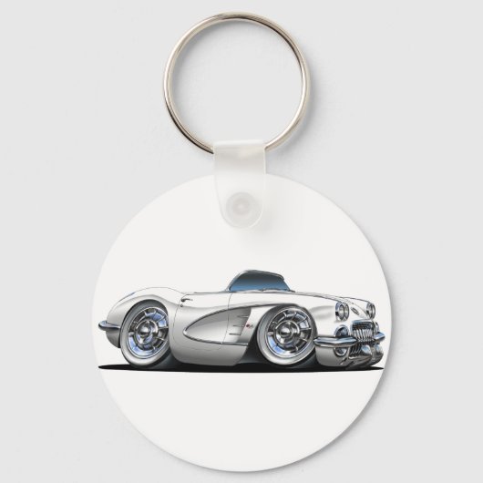 Porte-clés Corvette blanc convertible (Recto)