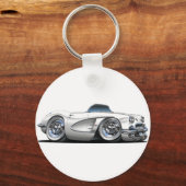 Porte-clés Corvette blanc convertible (Recto)
