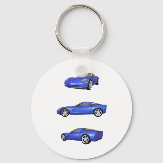 Porte-clés Corvette bleue : (Recto)