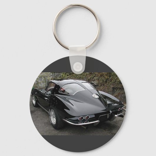Porte-clés Corvette Classic Black Split Fenêtre (Recto)