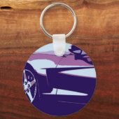 Porte-clés Corvette d'art pop violette (Recto)