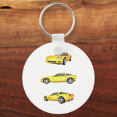 Porte-clés Corvette jaune : (Recto)