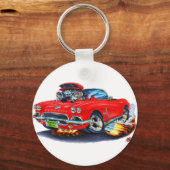 Porte-clés Corvette rouge convertible 1962 (Recto)