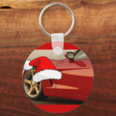 Porte-clés Corvette rouge Noël (Recto)
