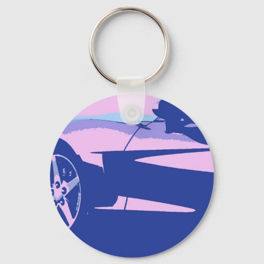 Porte-clés Corvette violette et rose (Recto)