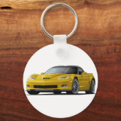 Porte-clés Corvette ZR1 voiture jaune (Recto)