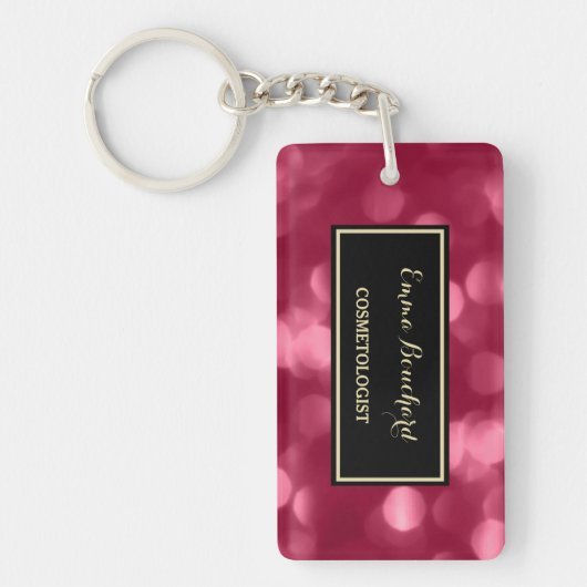 Porte-clés Cosmétologue Magenta Bokeh (Devant)