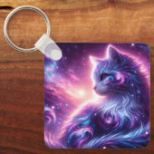 Porte-clés Cosmic Galaxy Mystical Feline Celestial (Recto)
