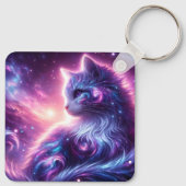 Porte-clés Cosmic Galaxy Mystical Feline Celestial (Dos)