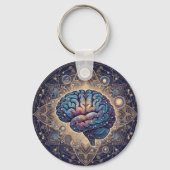 Porte-clés Cosmic Mind Mandala – Abstract Brain Art (Verso)