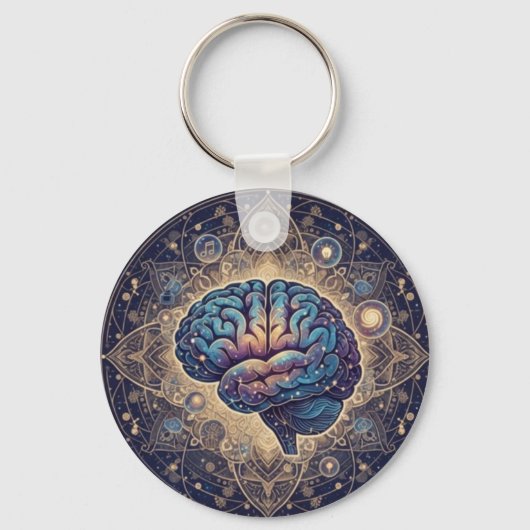 Porte-clés Cosmic Mind Mandala – Abstract Brain Art (Verso)