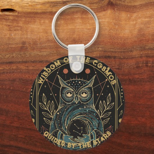 Porte-clés Cosmic Oracle Owl • Mystical Celestial  (Recto)