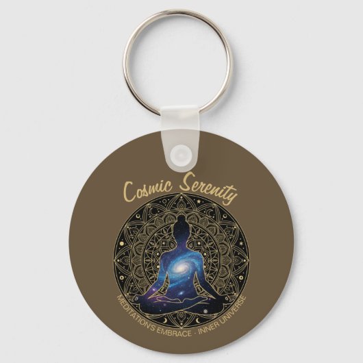 Porte-clés Cosmic Serenity Meditation – Galaxy Mandala (Recto)