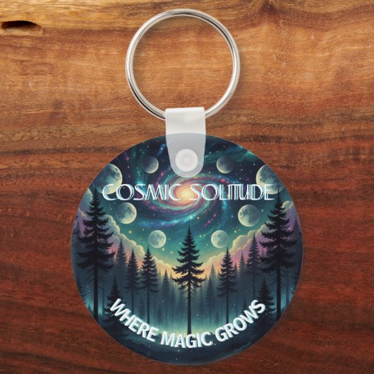 Porte-clés Cosmic Solitude Galaxy Forest • Moon Phases (Recto)