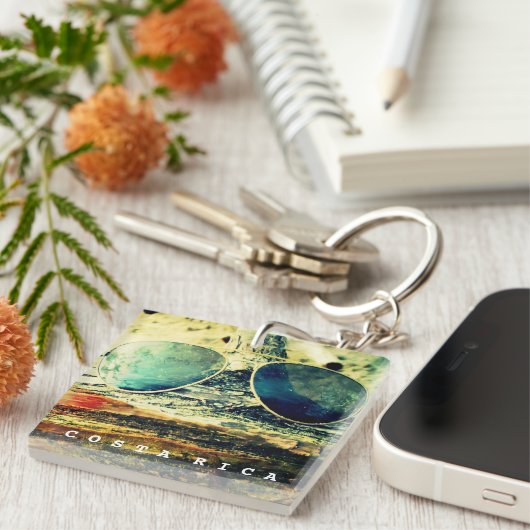 Porte-clés Costa Rica Lunettes de soleil Pura Vida (Devant Droit)