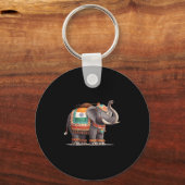 Porte-clés Costume cool Indien Animaux Pour Amateurs D'Élépha (Recto)