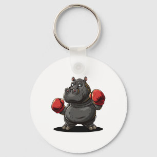 Porte-clés Costume D'Athlète cool Boxe Pour Hippo Et Animaux