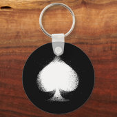 Porte-clés Costume de carte Spades blanc-grunge (Recto)