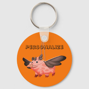 Porte-clés Costume de cochon volant automne mignon automne