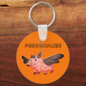 Porte-clés Costume de cochon volant automne mignon automne (Recto)