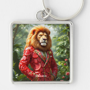 Porte-clés Costume de pastèque de lion mignon de fantaisie