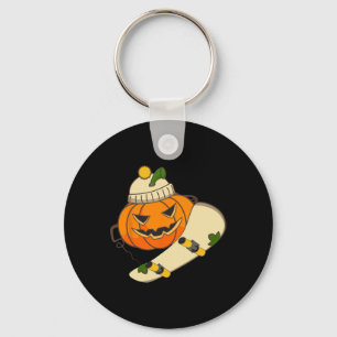 Porte-clés Costume de skateboard de citrouille d'Halloween dr