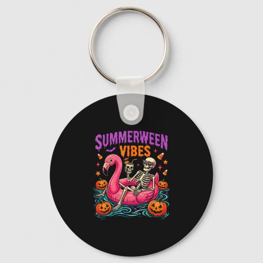 Porte-clés Costume de squelette d'Halloween d'été effrayant (Recto)