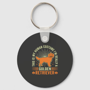 Porte-clés Costume Humain Halloween Retriever D'or Vintage D