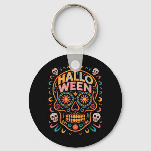 Porte-clés Costumes d'Halloween Crâne Typographie Graphique E