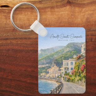 Porte-clés Côte d'Amalfi Aquarelle Souvenir de Voyage Romanti