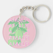 Porte-clés Côte d'Amalfi, Italie Art Voyage, Rose (Dos)