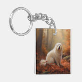 Porte-clés Coton De Tulear en automne Leaves automne Inspire (Devant gauche)