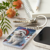 Porte-clés Coton De Tulear Winter Wonderland Christmas Joy (Devant droit)