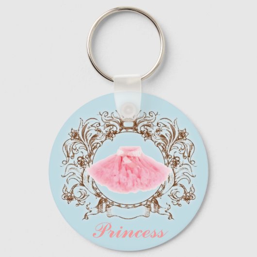 Porte-clés CotonCandy Couleur rose tutu bleu Princesse Porte (Recto)